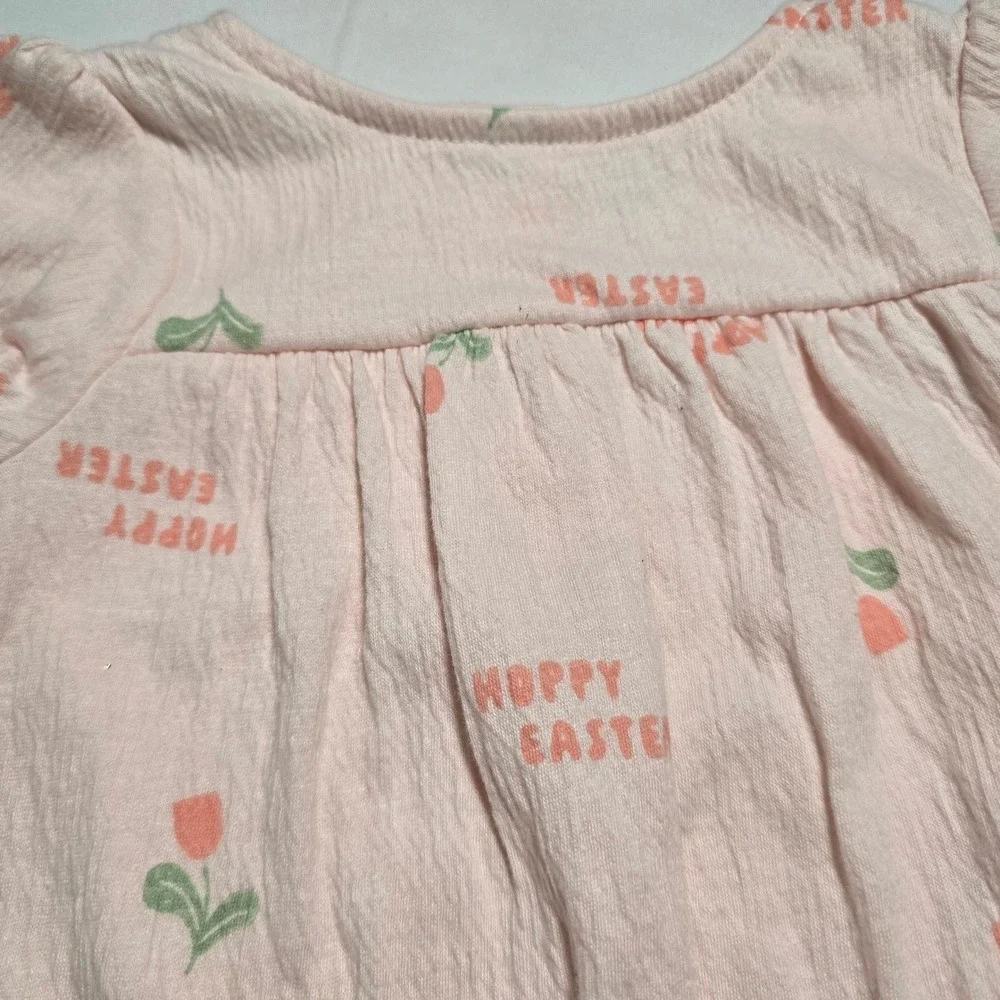 Carters Baby Girls 3-6m Pink Hoppy Easter Top and Bloomer Set NWT